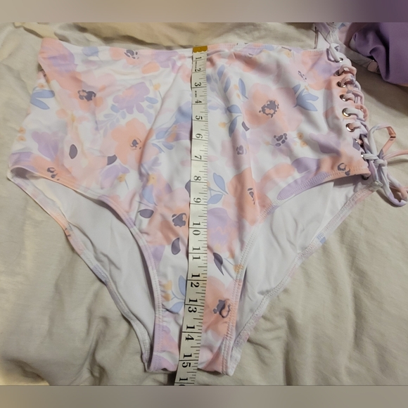 NWT MATERNITY 2 PIECE REVERSIBLE BIKINI SIDE TIE ADJUSTABLE WOMENS LARGE - Picture 6 of 9